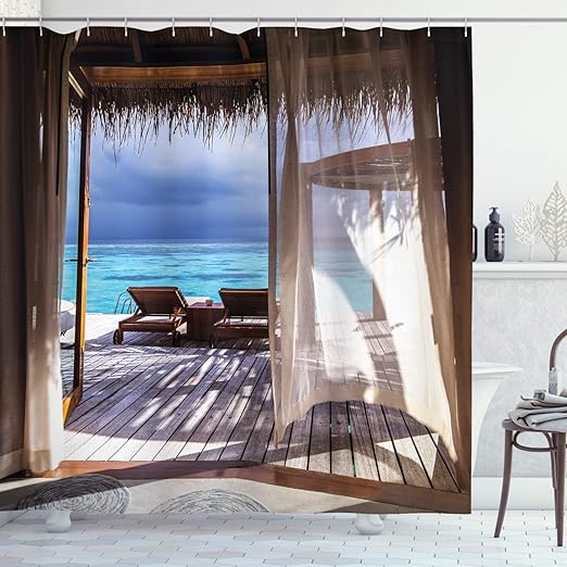 Amazon Com Ambesonne Coastal Decor Shower Curtain By Luxury