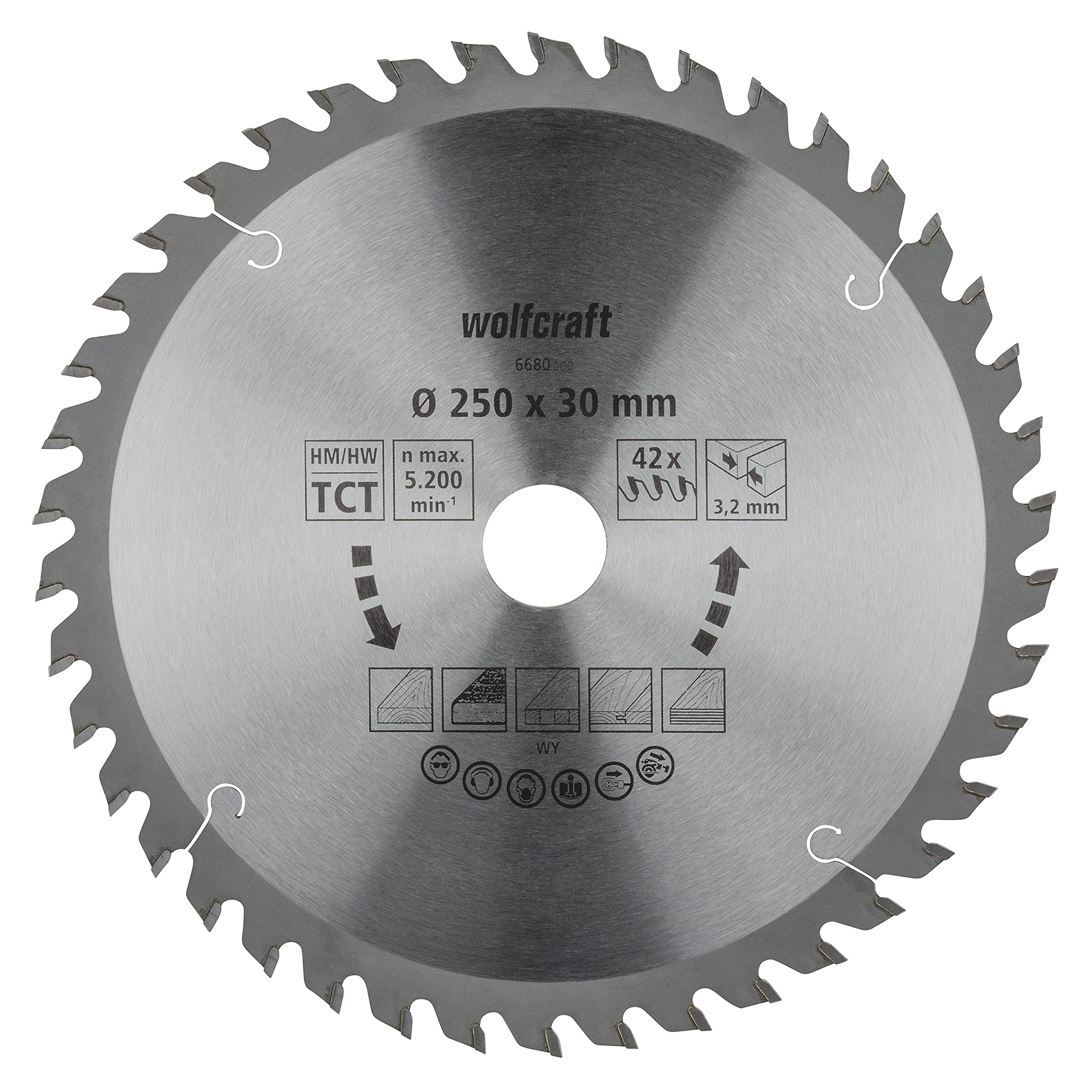 wolfcraft TC Circular Table Saw Blade, Orange Series I 6680000 I Fine, Clean cuts