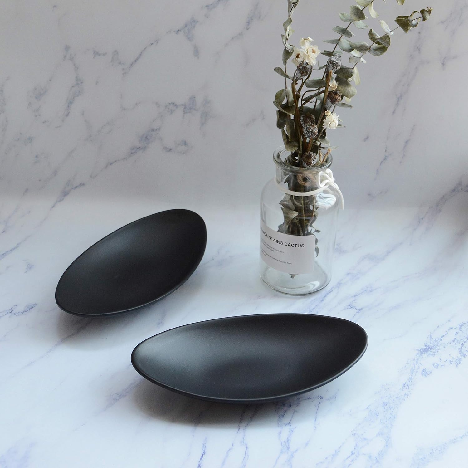 A5 Melamine Jewelry Dish Organizer, Decorative Trinket Dish,Accent Tray for Vanity,Food Safe Dishware (Black, Ship): Home Improvement