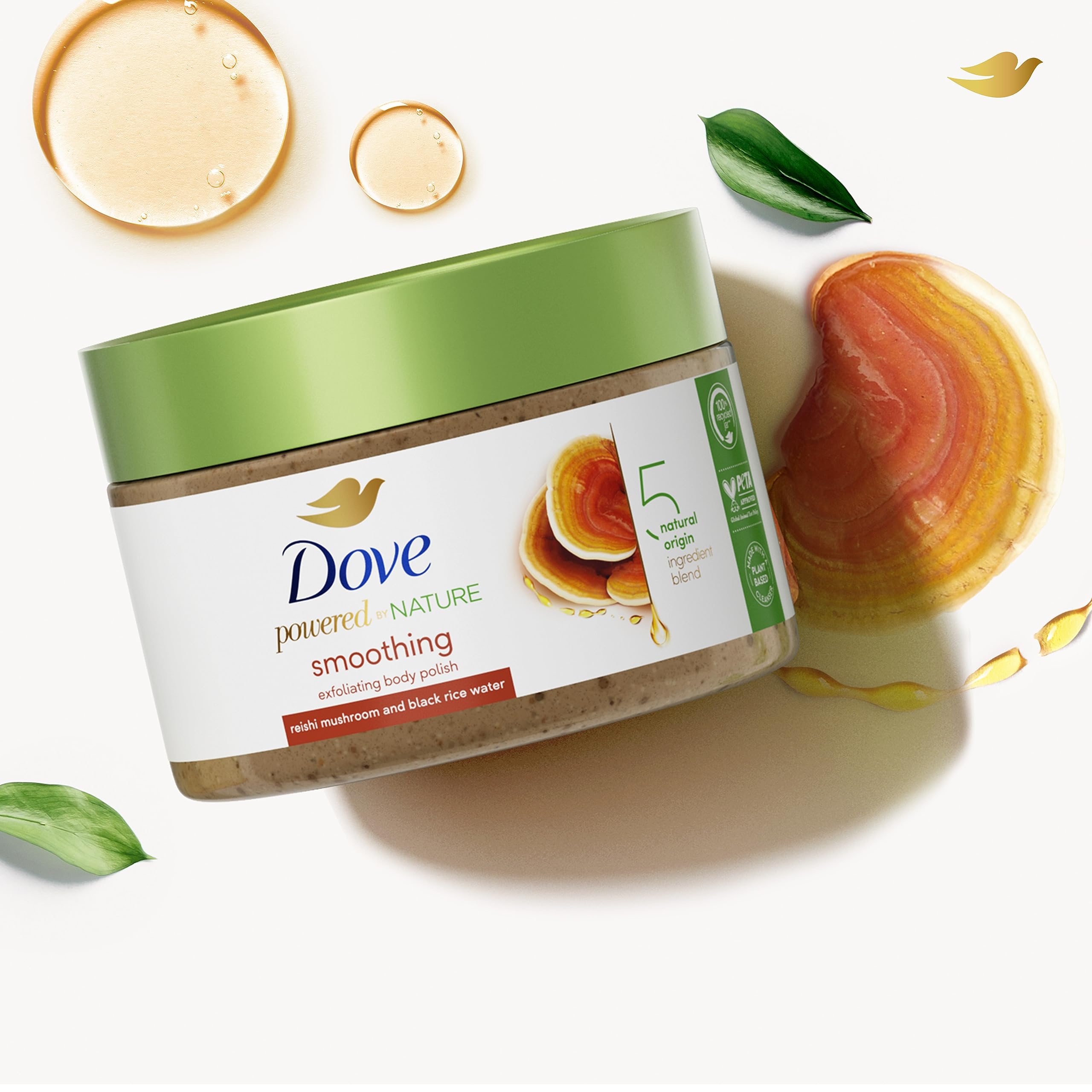 Dove Powered By Nature Smoothing Body Polish Exfoliating With 5 Natural Origin Ingredient Blend For Skin Care 10.5 oz (Pack of 1)