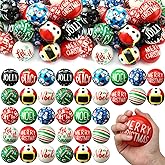JellyArch 108 Pcs Christmas Stress Ball Bulk 2 Inch Christmas Mini Foam Stress Balls Santa Claus Snowman Cane Relief Toy Motivational Gifts for Party Favors Stocking Stuffers Gift Goodie Bag Fillers