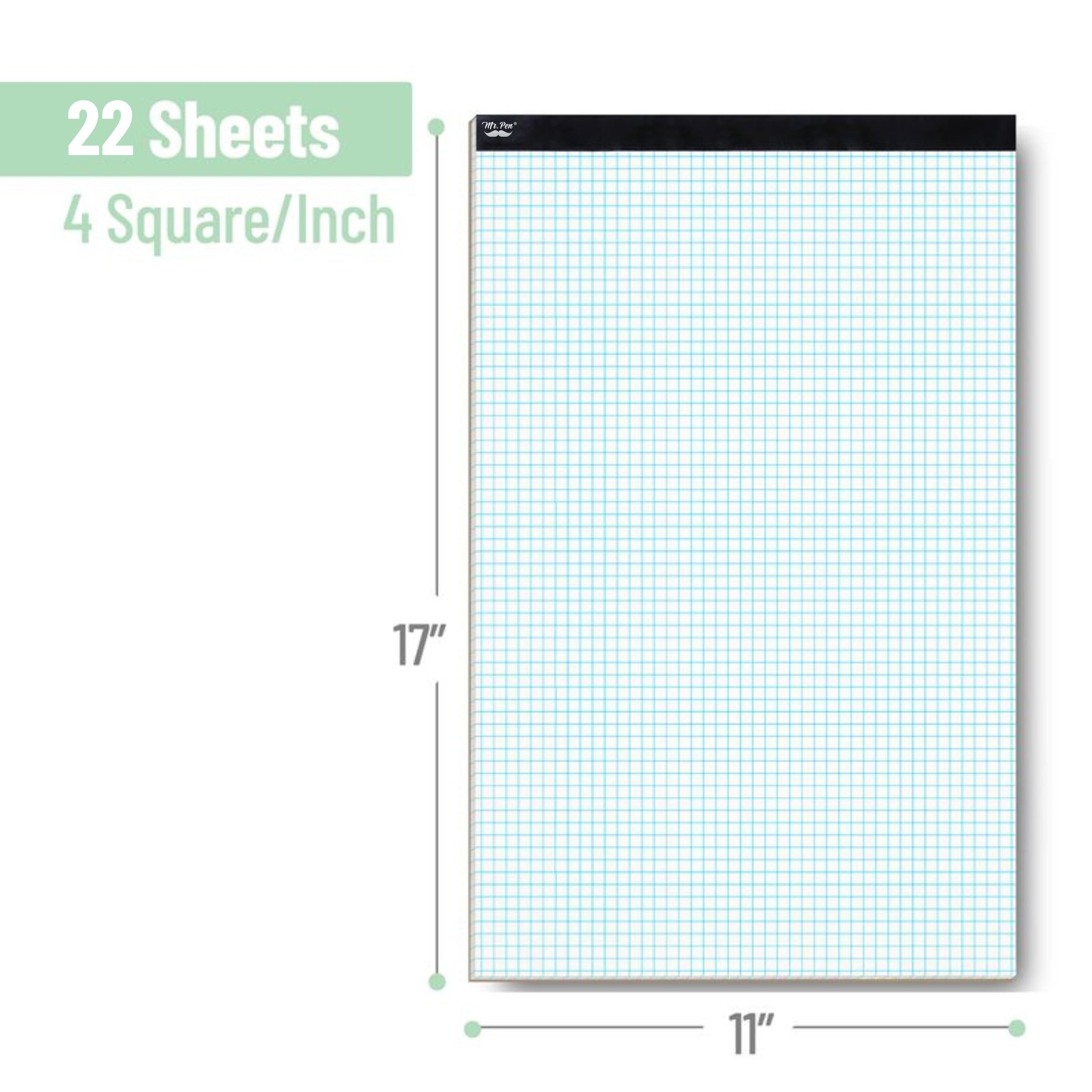 Mr. Pen Graph Paper, Grid Paper, 4x4 (4 Squares per inch), 17