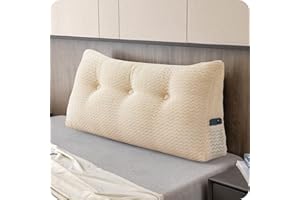 ZOEMO Large Bolster Triangular Headboard Wedge Backrest Positioning Support Bed Rest Reading Pillows Headboard Wedge Pillows for Day Bed with Removable Cover