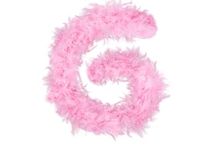 Seifar 2 Pcs 2.2 Yards 50 g Feather Boas, Artificial Fluffy Turkey Boa for Dancing Wedding Party Halloween Costume Decor