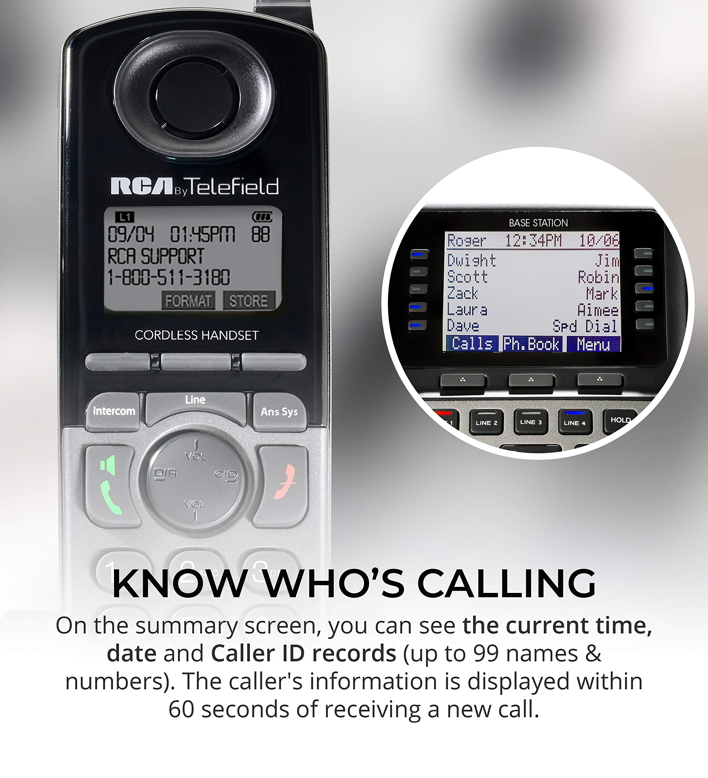 Cordless Telephones Electronics RCA Unison U1000 Dect_6.0 10Handset 4Line Landline Telephone