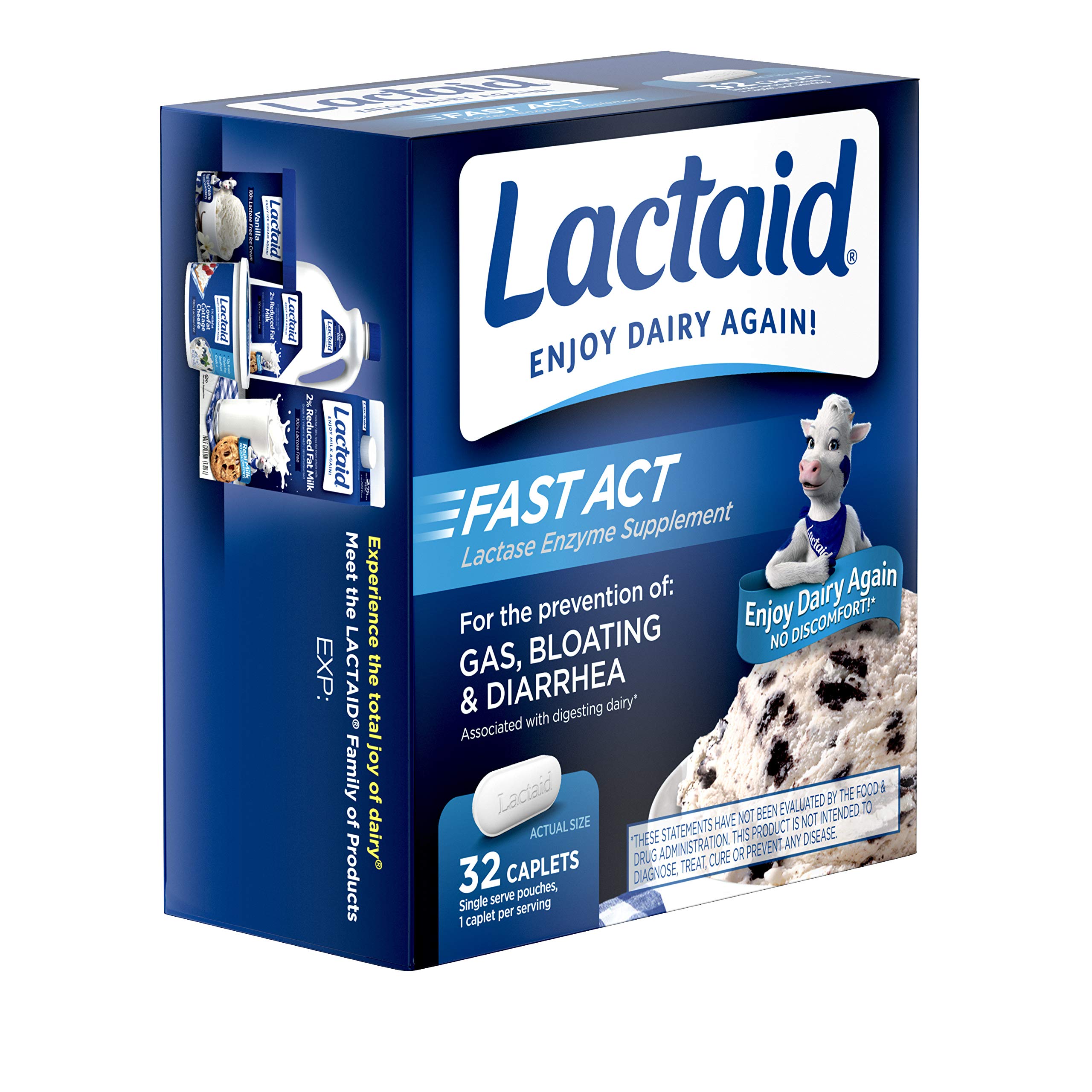 Lactaid Fast Act Lactose Intolerance Relief Caplets with Lactase Enzyme