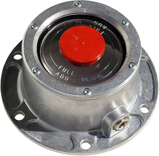 STEMCO 3434009 REPLACEMENT 6 HOLE ALUMINUM HUB CAP WITH SIDE PIPE PLUG