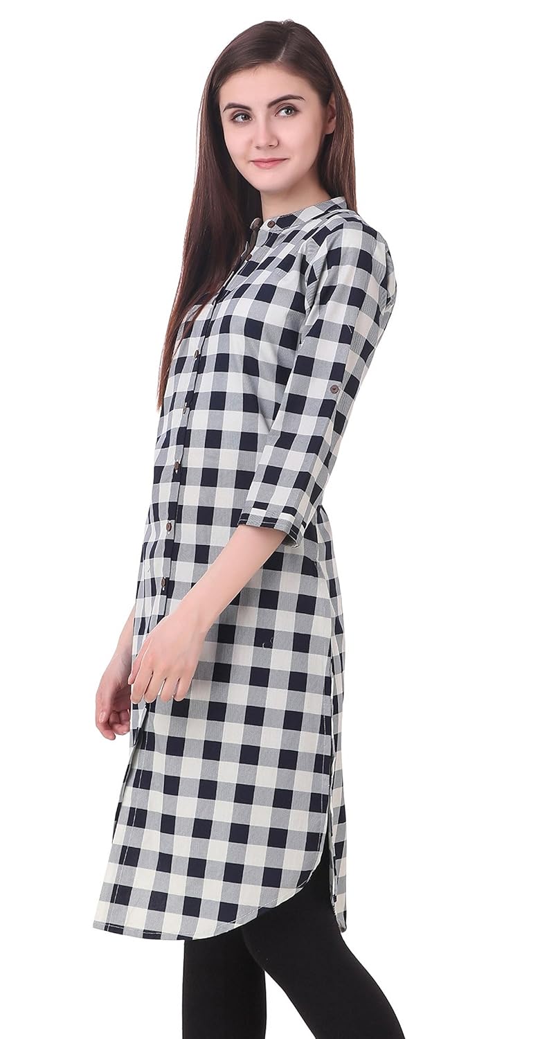 nxtskin cotton printed straight women kurti