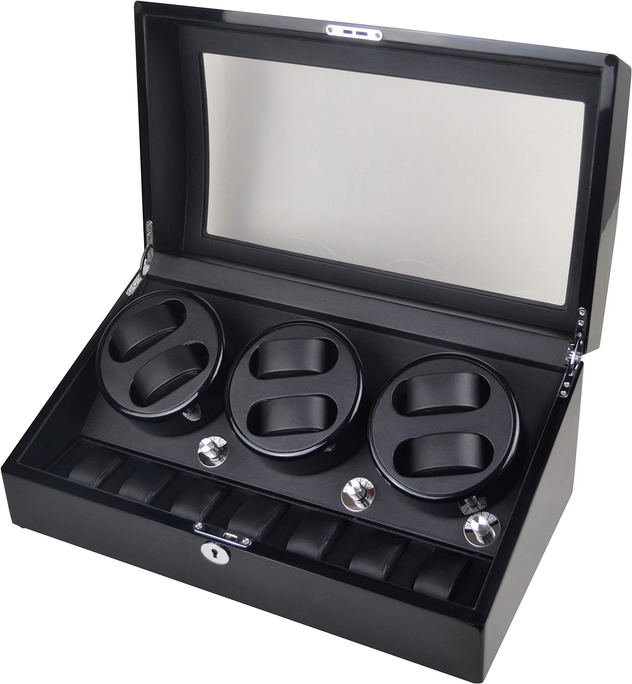 Automatic Watch Winder 6+7 Display Storage Box Leather Organizer…