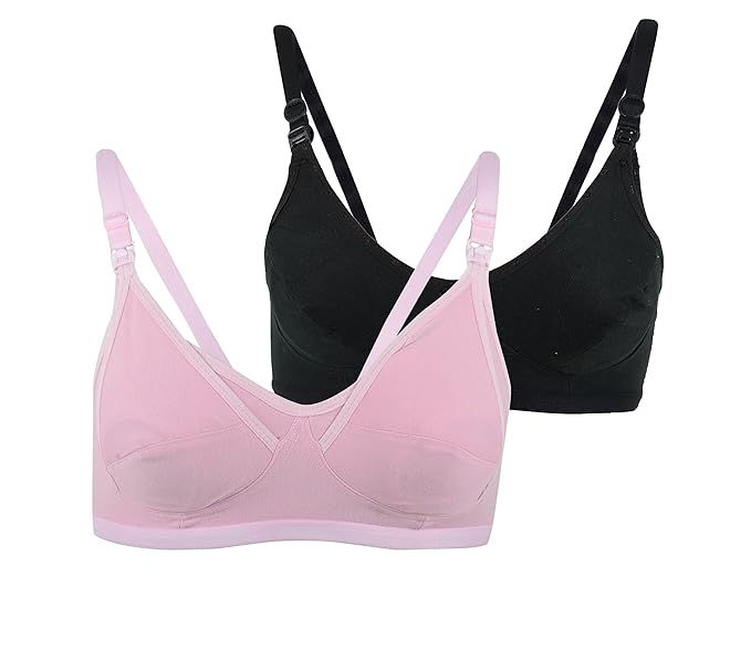 Women's Nursing Bra - Pack of 2 - Black, Pink
