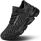 Mens Walking Shoes Running Athletic Sports Sneakers Slip on Mesh Lightweight Breathable Tennis Gym Soft Sole
