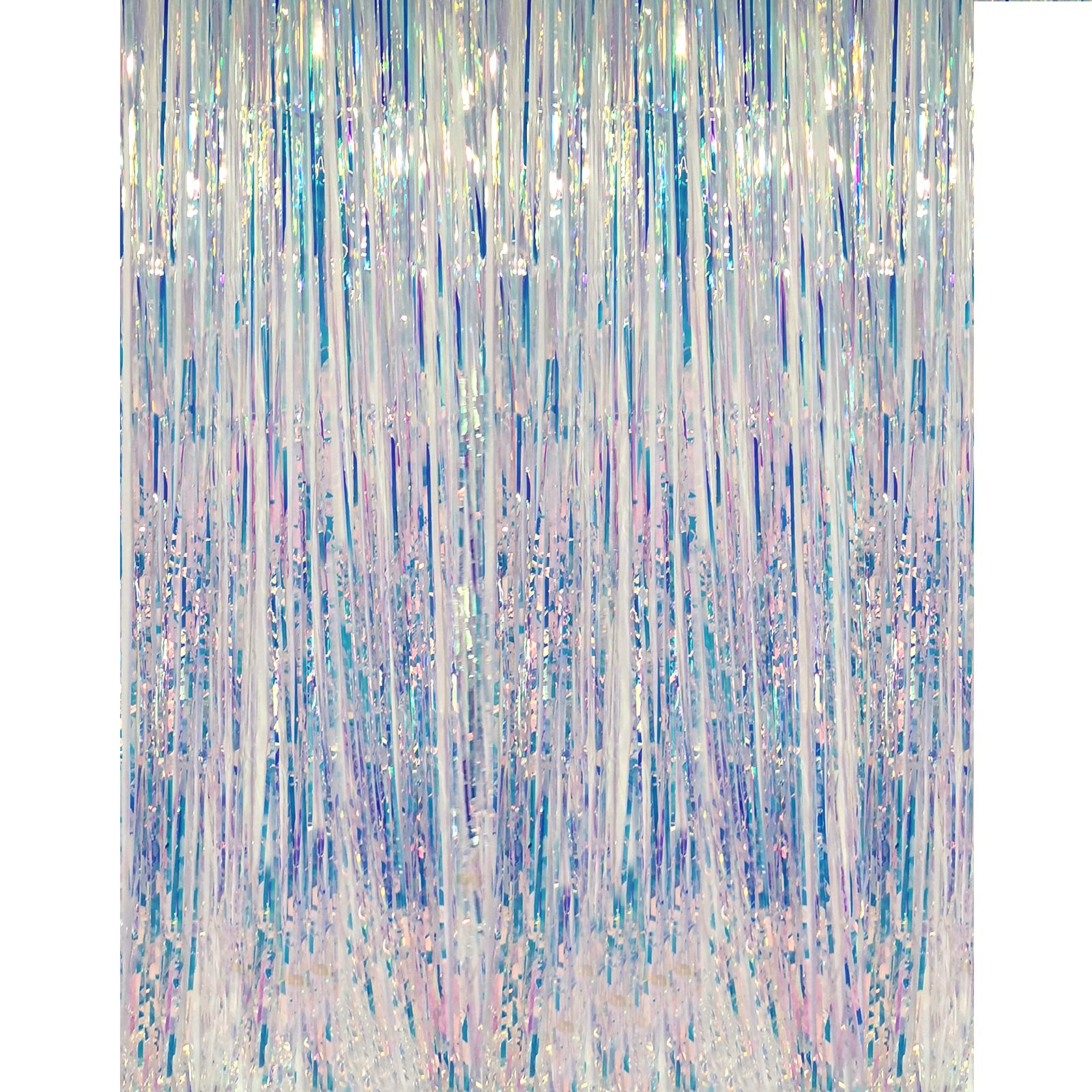 CHRORINE 6.5Ft/2M Rainbow Tinsel Foil Fringe Curtains Christmas Curtains Party Streamers Backdrop for Unicorn Rainbow Birthday Hen Party Bridal Shower Decorations Supplies