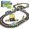 IGIVI Magnetic Tiles Racing Track & Road Expansion Set with Car Toys, Magnetic Block Building Toys Games for Toddler Kids, STEM Montessori Toys for 3+ Year Old Boys & Girls, Car Lovers Must Haves