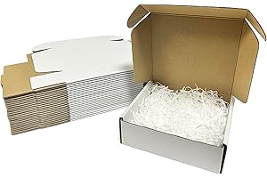 25 Packs Small Shipping Boxes for Small Business Box Mailers, 6x6x2 Inch White Corrugated Packaging Boxes Sturdy Mailing Boxe
