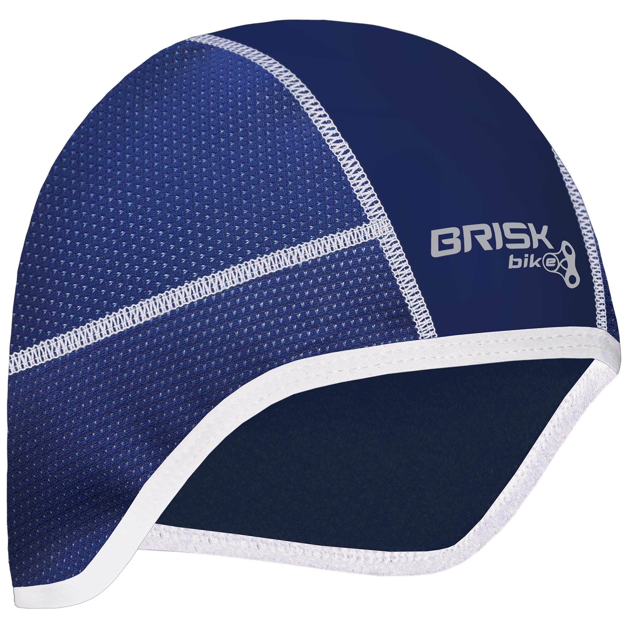 Brisk Bike Cycling Cap Helmet Liner Breathable Stretch Skull Cap with Fleece Lining, Seamless Stitching, Ear Cover, Sweat Wicking Under Helmet Cap for Cycling, Motorcycle, Running (Navy Blue) — image 1