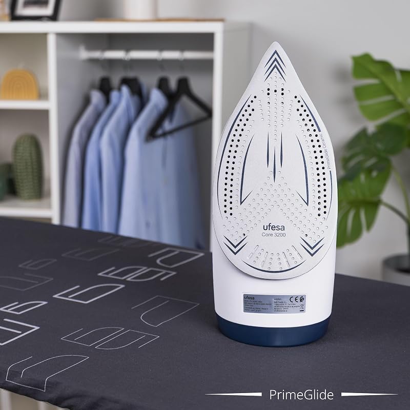 Ferro a vapor Core 3200W, Steam Shot 260g, Vapor Contínuo 50g/min, Sola Cerâmica, Sistema Anti-cal 3 em 1, À prova de gotejamento, Tanque de 350ml, Cabo de 1,9m, Azul