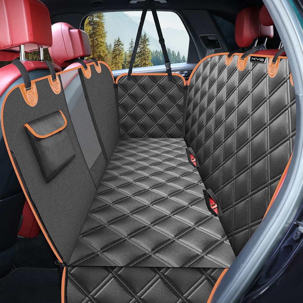 KYG Dog Hammock Car Back Seat Protector with Mesh Window 135x148 cm