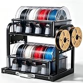 SKOUPHY AMS Stand Rack for Bambu Lab AMS/AMS 2 Pro &amp;&amp;Creality Space X4 Series &amp; Anycubic ACE 2 Pro，Double Layered Vertical Workplace, Drawer Style Portable Use
