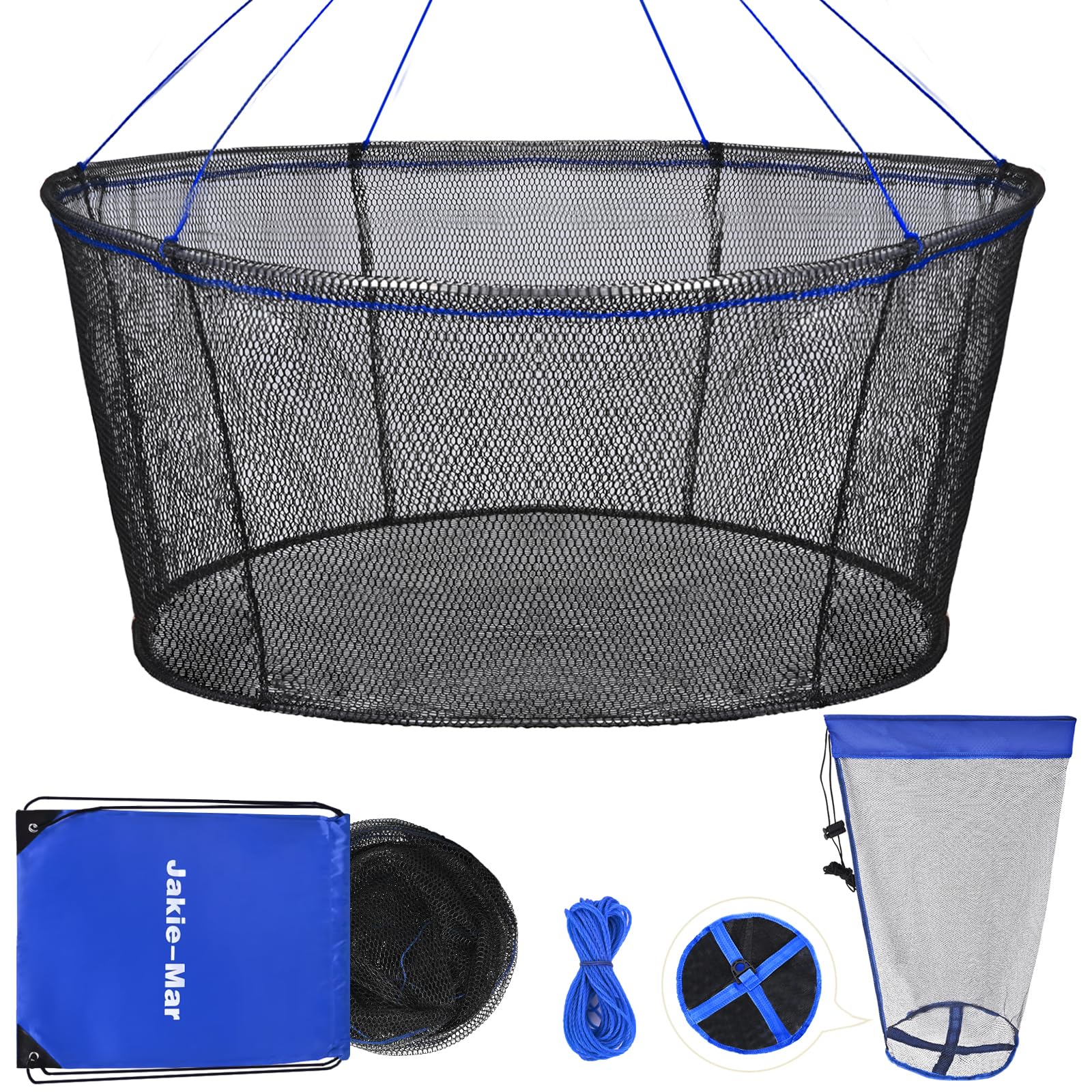 Photo 1 of Foldable Fishing Net, Landing Fishing Pier Nets, Drop Net for Pulling Up Fish with Rope, Portable Bridge Fishing Net for Minnows, Crawfish, Shrimp