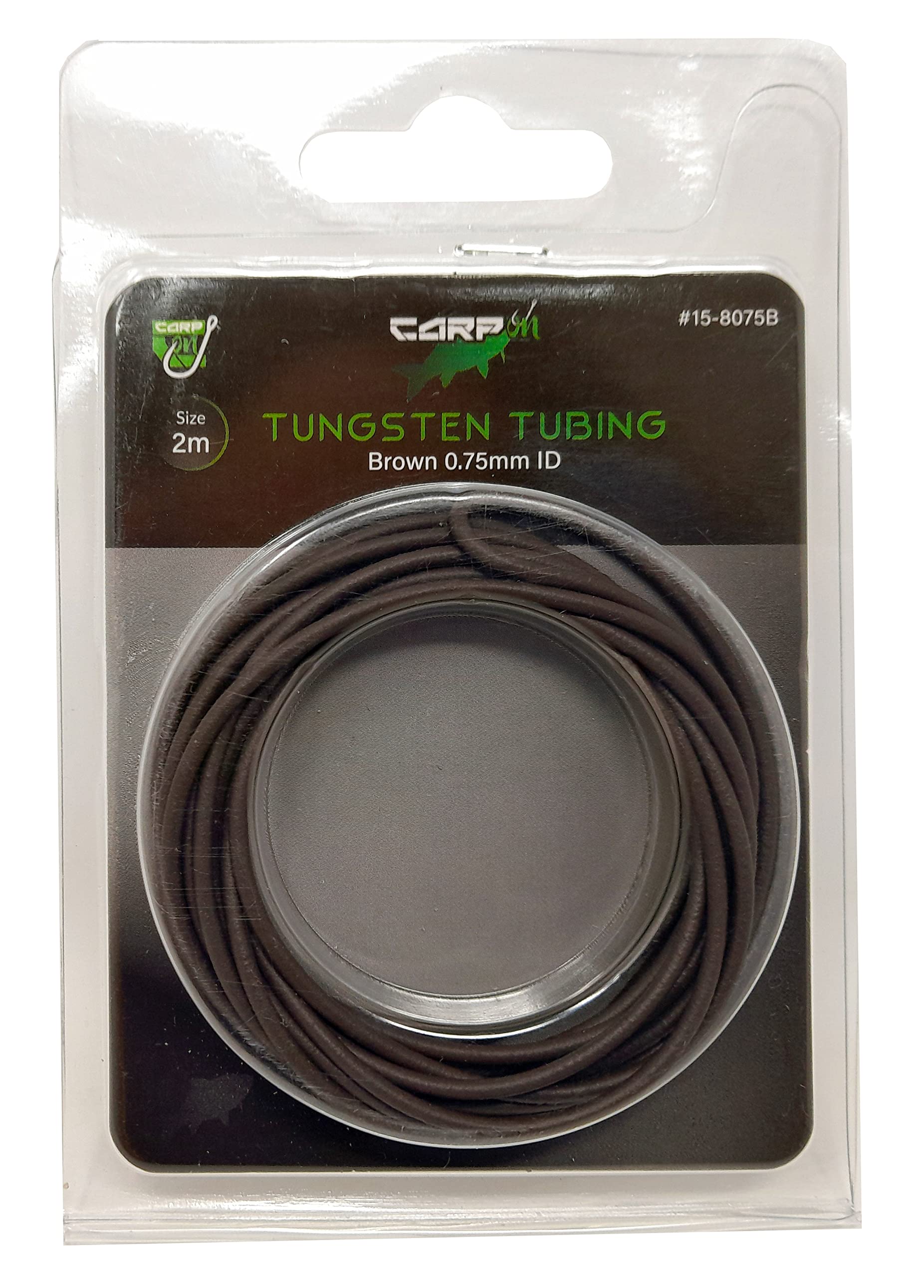 Carp On - 2m Tungsten Tubing 0.75mm Bore - Soft and Supple with High Density - Mud Brown - Essential Easy Thread Terminal Tackle To Make Balanced Fishing Rigs (2m of Mud Brown) [15-8075B]