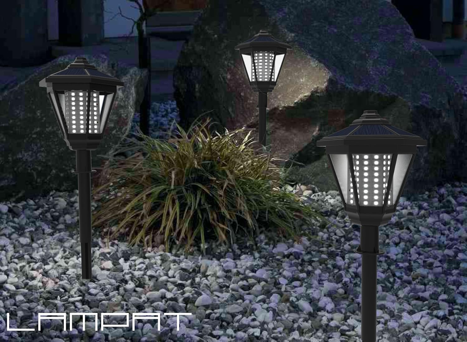 Amazoncom LAMPAT Solar Lights 108 LED Decorative Columns Post