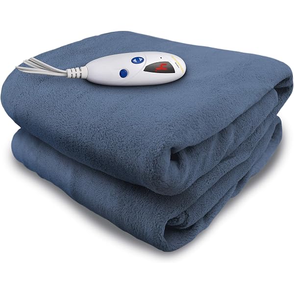 Amazon.com: Biddeford Blankets Micro Plush Electric Heated Blanket with  Digital Controller, Throw, Blue : Home u0026 Kitchen