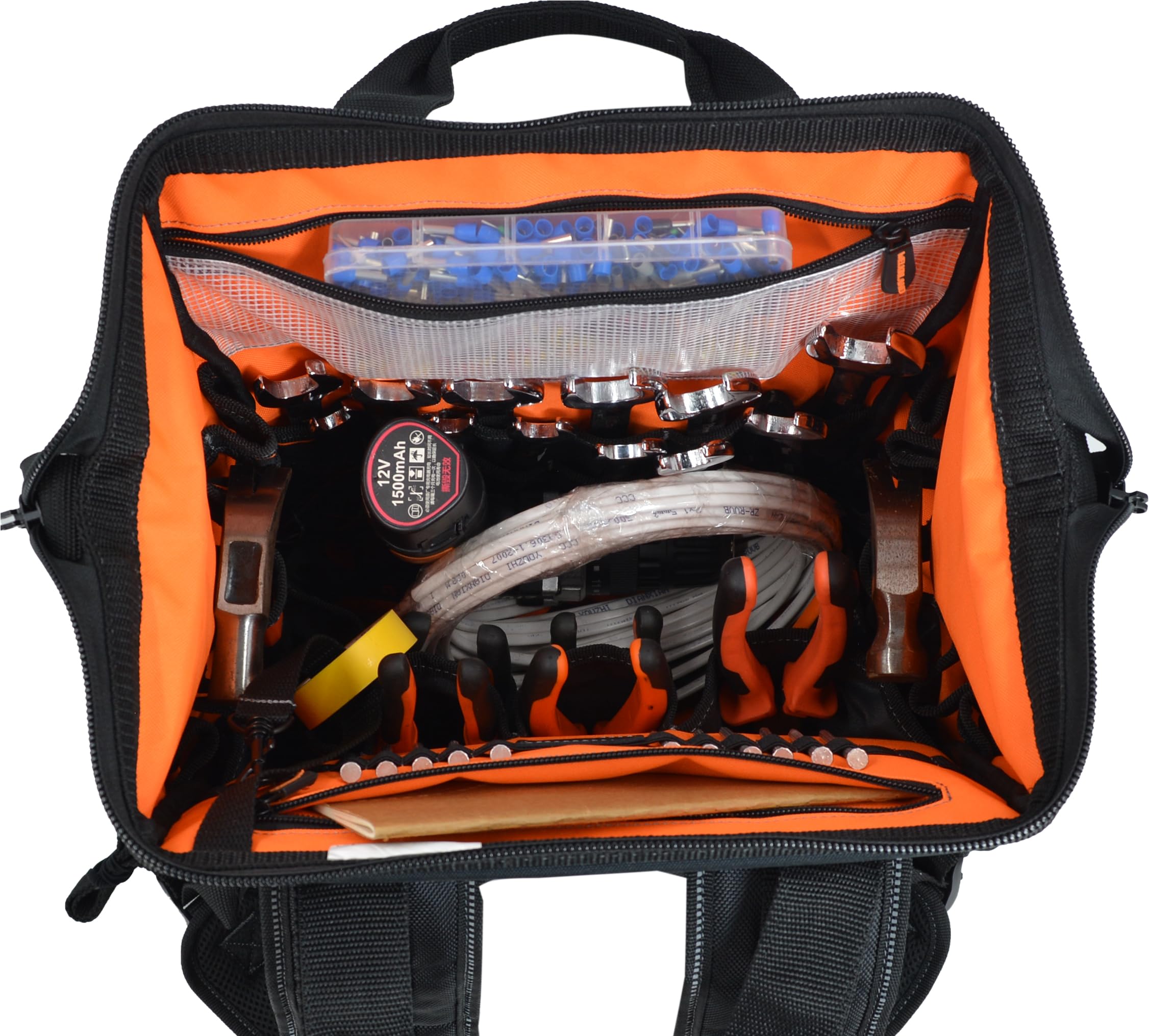 WELKINLAND 55 Taschen Werkzeugrucksack, Elektrikerrucksack, Werkzeugtasche 2