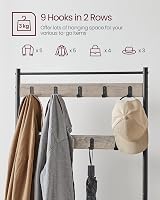 VASAGLE 3 in 1 Coat Stand with Shoe Rack Bench Steel Frame 70 cm High view 4