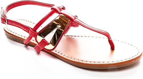 red and gold gladiator sandals