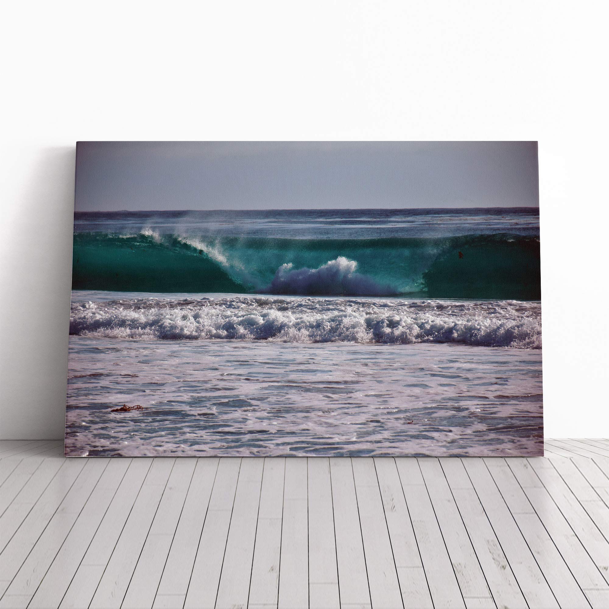 Seascape Big Sur California Wave Canvas Print | Gallery Wrapped 30mm Frame Wall Art | 20x14 inches | Ready to Hang | Modern Seascape Picture | Living Room Bedroom Lounge Office