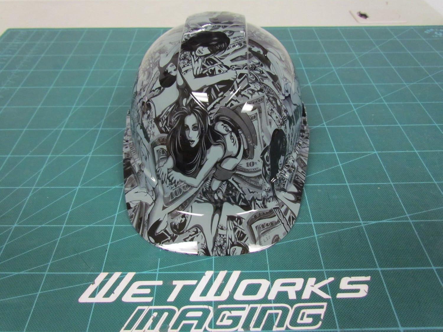 OSHA approved HUSTLER GIRLS LIME GREEN Hard Hat custom hydro dipped