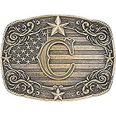 Flipslo Western Belt Buckle for Men Women Initial Letter A to Z Cowboy Belt Buckle Texas Buckle hebillas vaqueras para hombre