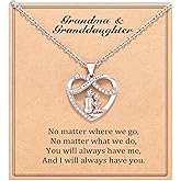 JOGDIAM Infinity Heart Necklace Christmas Jewelry Gifts for Grandma Granddaughter Birthday Jewelry Gifts