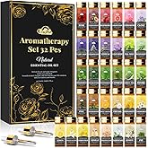 Essential Oil Set, 32 Pcs Fragrance Aromatherapy Oils for Skin, Diffusers, Home Care, Humidifier Laundry, Candle Making - Tea Tree, Sandalwood, Lavender, Vanilla, Eucalyptus and More(5mL)