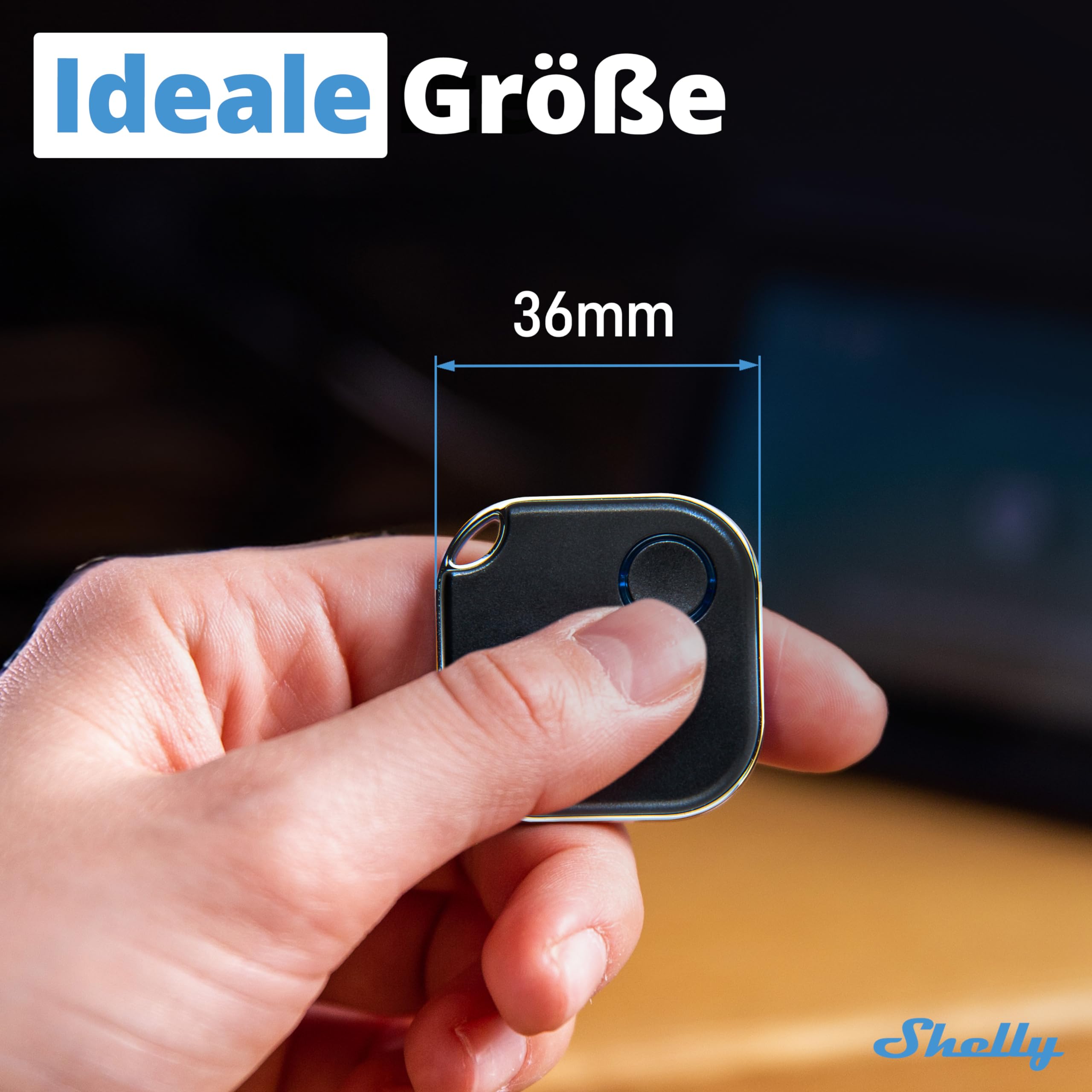 Shelly BLU Button1 - Schwarz | Intelligente Bluetooth-Taste zur Aktivierung von Aktionen und Szenen | Multi-Klick-Aktivierung | Sofortige Reaktionszeit | Ton- und Lichtalarm | iOS-Android-App 2