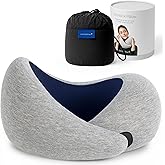 Ostrichpillow Go Neck Pillow, Travel Pillows for Airplanes, Premium Memory Foam Travel Pillow, 360º Ergonomic Design, Asymmetrical Sides, Travel Bag Included, Washable Modal Cover