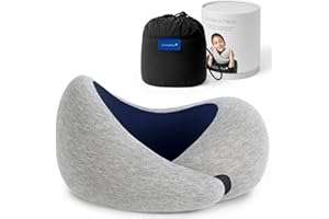 OSTRICH PILLOW Ostrichpillow Go Neck Pillow, Travel Pillows for Airplanes, Premium Memory Foam Travel Pillow, 360º Ergonomic Design, Asymmetrical Sides, Travel Bag Included, Washable Modal Cover