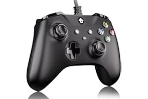 YUYIU 【Upgraded Wired Controller for Xbox Series X|S, Xbox One, Windows 10 and above, PC Controller with 3.5 mm Audio Jack BLACK