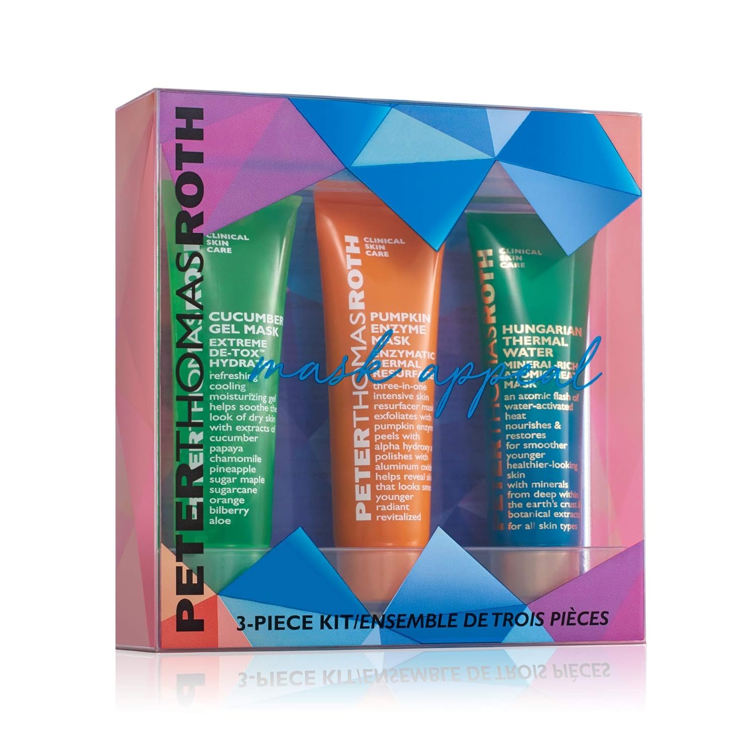 Mask Appeal 3-Piece Kit, Includes 3 Travel-Size Facial Masks to Help Soothe, Exfoliate and Hydrate