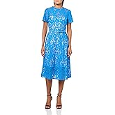 Adrianna Papell Womens Lace Soft Skirt Midi Dress