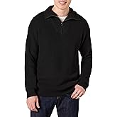 Amazon Essentials Men's Quarter-Zip Rib-Knit Relaxed-Fit Sweater