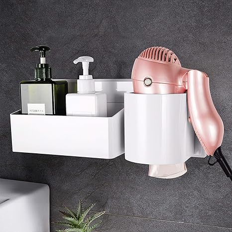 Yohom Hair Dryer Holder Hanging Rack Organizer Wall Mount Adhesive
