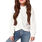 Arshiner Girl's Sweaters Kids Twist Front Cute Pullover Knitted Jumper Fall Winter Clothes