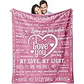 Valentine's Day Blanket Valentines Gifts for Men 50"X60" I Love You Soft Throw Blanket Anniversary Present for Boyfriend Husband from Girlfriend Wife Valentines Day Blanket for Him