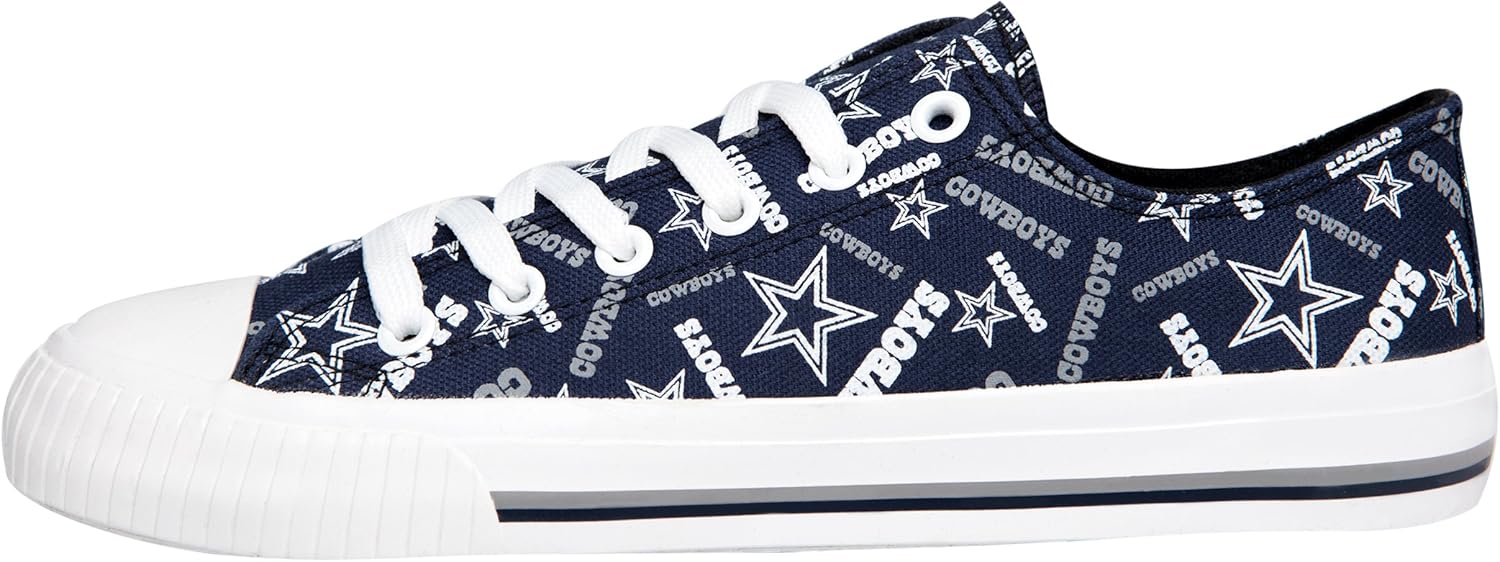 FOCO NFL Womens Low Top Repeat Print Canvas Shoe: La Charger : Clothing
