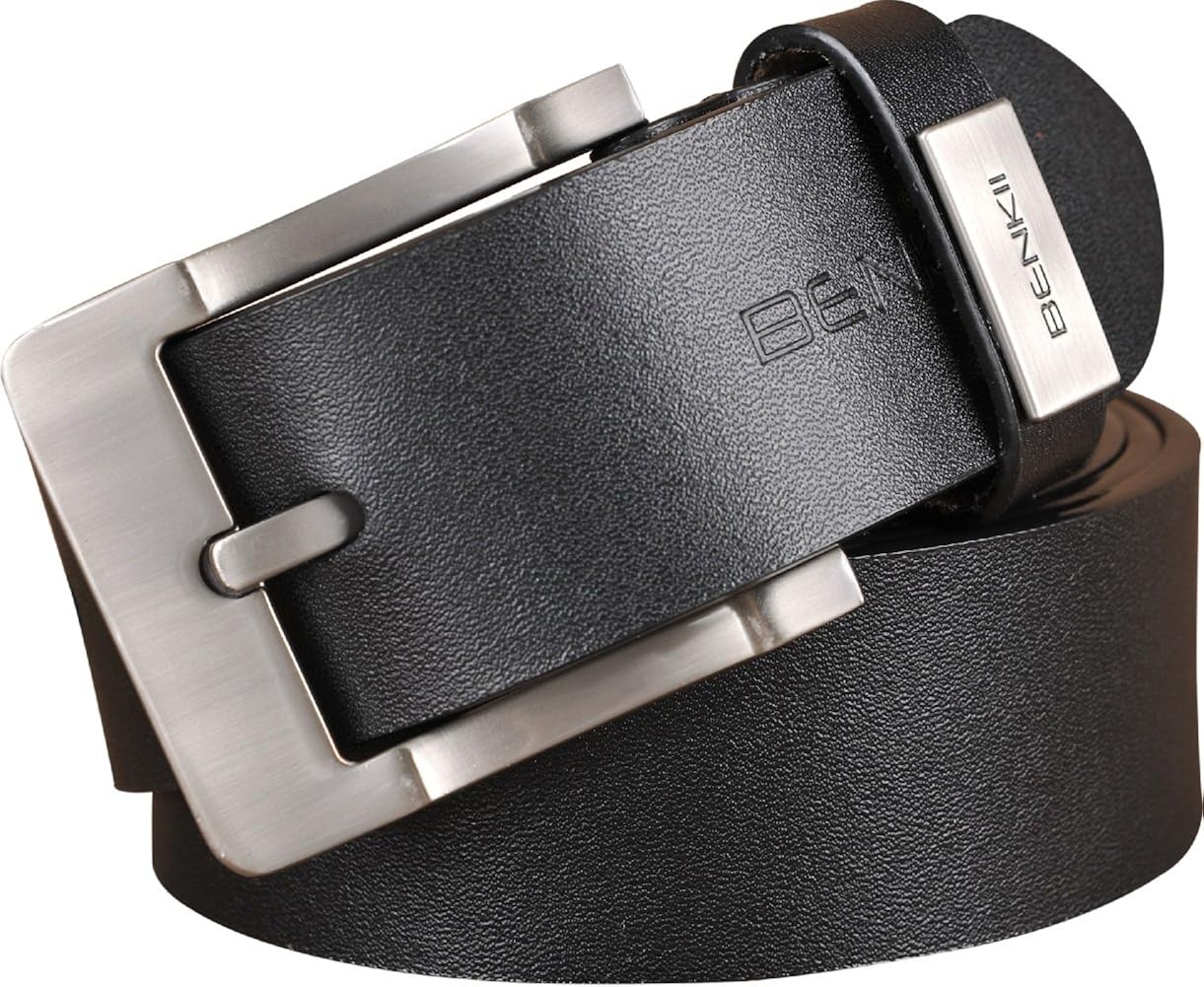 Belt for Men Trimmed to Fit Genuine Leather Men's Belt in