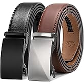 Zitahli Ratchet Belt for Men - 2 Packs Leather Mens belt For Gift Men Dress and Casual,Trim to Fit