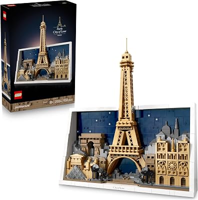 Architecture Paris – Stadt der Liebe 3D Puzzle - Wanddeko als Bastelset zum Bauen - DIY Set Erwachsene mit Pariser Wahrzeichen wie Miniatur Eiffelturm - Geschenk für Männer und Frauen - 21064