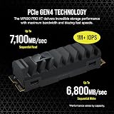 Corsair MP600 PRO XT 2TB M.2 NVMe Gen4 SSD TLC NAND Aluminum Heatspreader view 3