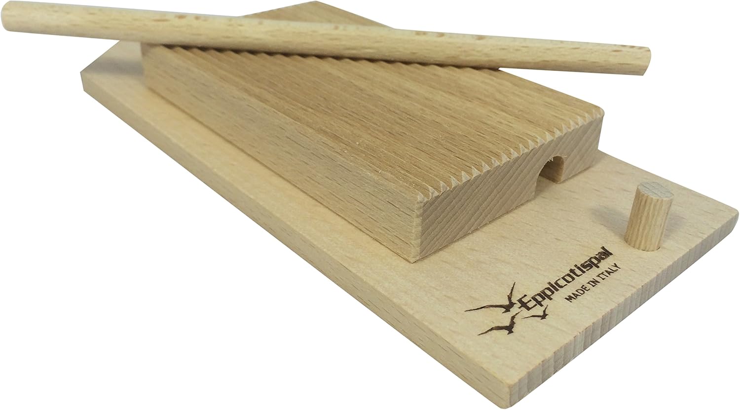 Eppicotispai Garganelli and Gnocchi Stripper with Paddle, Natural Beechwood, Brown: Kitchen & Dining